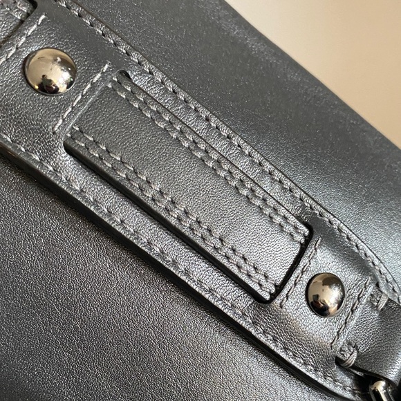 Coach Gray and silver Textured Shoulder Bag